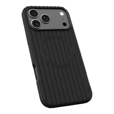 Apple iPhone 18 Pro Case M-Safe Charging Feature Striped Fabric Texture Zore Paris Lorin Cover - 21
