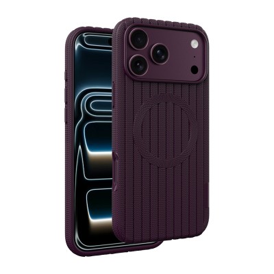 Apple iPhone 18 Pro Case M-Safe Charging Feature Striped Fabric Texture Zore Paris Lorin Cover - 35