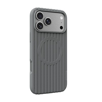 Apple iPhone 18 Pro Case M-Safe Charging Feature Striped Fabric Texture Zore Paris Lorin Cover - 13
