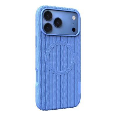 Apple iPhone 18 Pro Case M-Safe Charging Feature Striped Fabric Texture Zore Paris Lorin Cover - 10