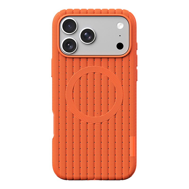 Apple iPhone 18 Pro Case M-Safe Charging Feature Striped Fabric Texture Zore Paris Lorin Cover - 2