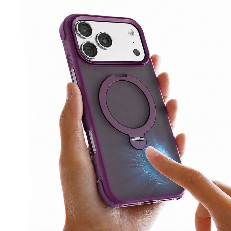 Apple iPhone 18 Pro Case M-safe Charging Stand Lenyes Eclat Cover - 6