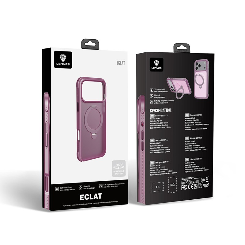 Apple iPhone 18 Pro Case M-safe Charging Stand Lenyes Eclat Cover - 9