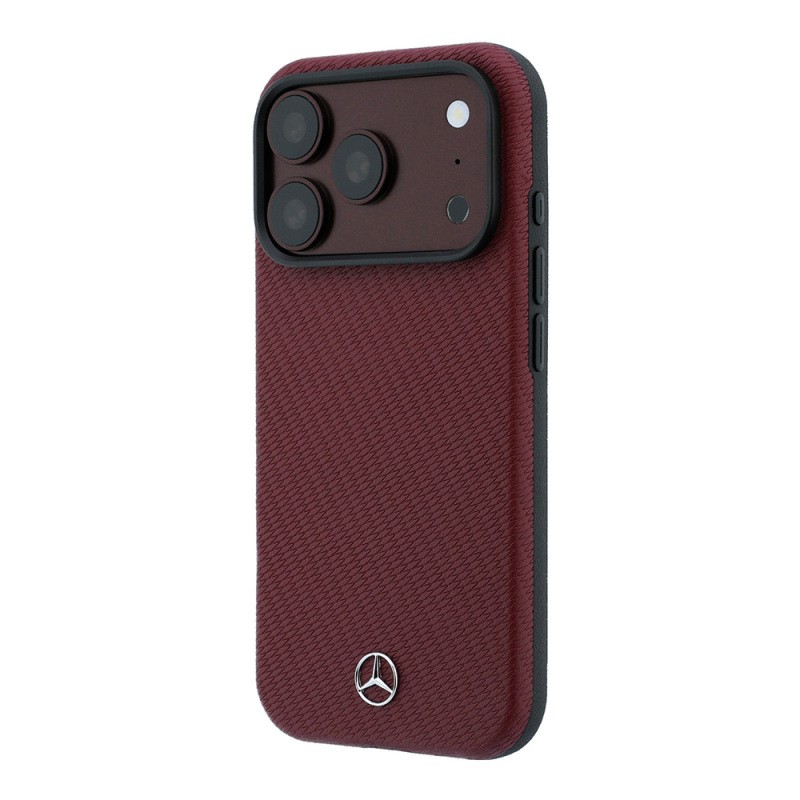 Apple iPhone 18 Pro Case – Mercedes-Benz Officially Licensed – M-Safe Charging Compatible – Wrap Wood & Leather Cover with 3D Metal Logo - 10