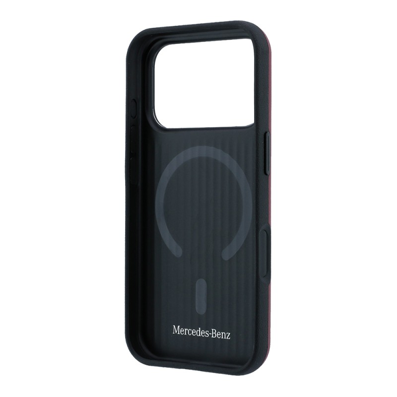 Apple iPhone 18 Pro Case Mercedes Benz Original Licensed M-safe Charging Enabled 360 Degree Rotating Stand PU Metal Logo Cover - 7