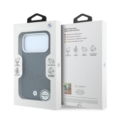 Apple iPhone 18 Pro Case Original Licensed BMW M-Safe Charging Feature Design PU Metal Logo Cover - 18
