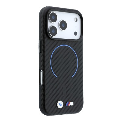 Apple iPhone 18 Pro Case Original Licensed BMW M-Safe Charging Feature PU Metal Logo and Red Ring Design Cover - 12