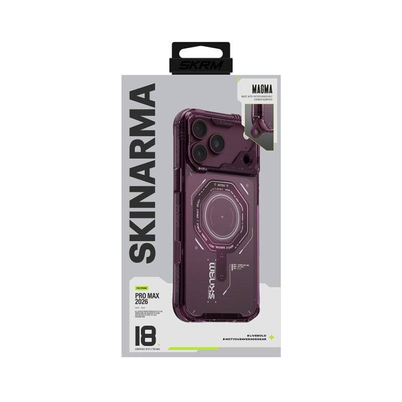 Apple iPhone 18 Pro Case SkinArma M-safe Charging Enabled Airbag Design Magma Cover - 22