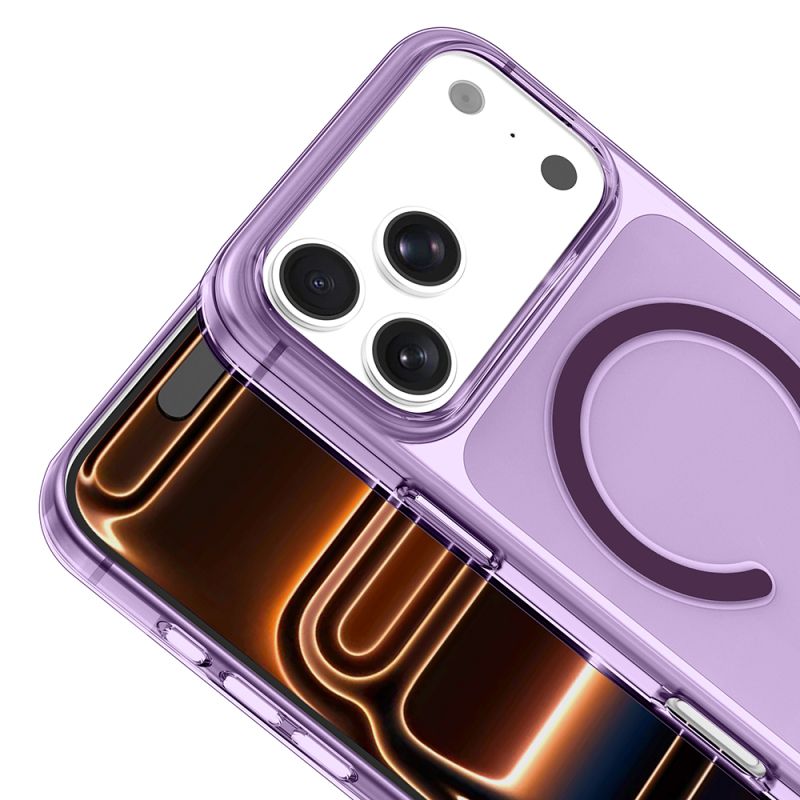 Apple iPhone 18 Pro Case Zore M-safe Charging Enabled Transparent Camera Frame Port Cover - 6
