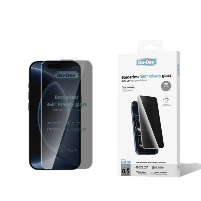Apple iPhone 18 Pro Go Des AF Borderless Privacy Temperli Cam Ekran Koruyucu - Go Des