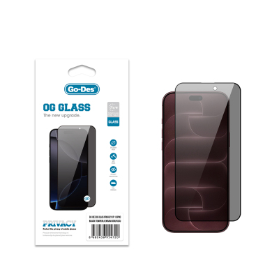 Apple iPhone 18 Pro Go Des OG Glass Privacy Antistatik Temperli Cam Ekran Koruyucu - Go Des