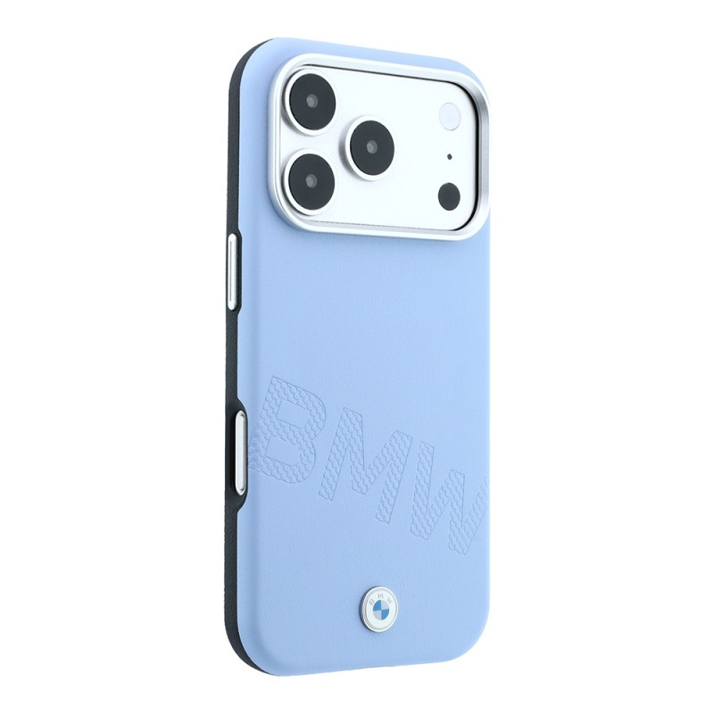 Apple iPhone 18 Pro Kılıf BMW Orjinal Lisanslı M-safe Şarj Özellikli Kabartma Tasarımlı PU Metal Logolu Kapak - 7