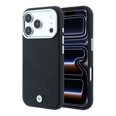 Apple iPhone 18 Pro Kılıf BMW Orjinal Lisanslı M-safe Şarj Özellikli Kabartma Tasarımlı PU Metal Logolu Kapak - 3