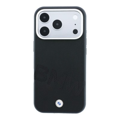 Apple iPhone 18 Pro Kılıf BMW Orjinal Lisanslı M-safe Şarj Özellikli Kabartma Tasarımlı PU Metal Logolu Kapak - 20