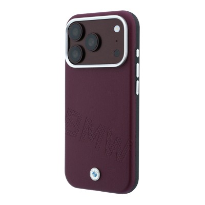 Apple iPhone 18 Pro Kılıf BMW Orjinal Lisanslı M-safe Şarj Özellikli Kabartma Tasarımlı PU Metal Logolu Kapak - 26
