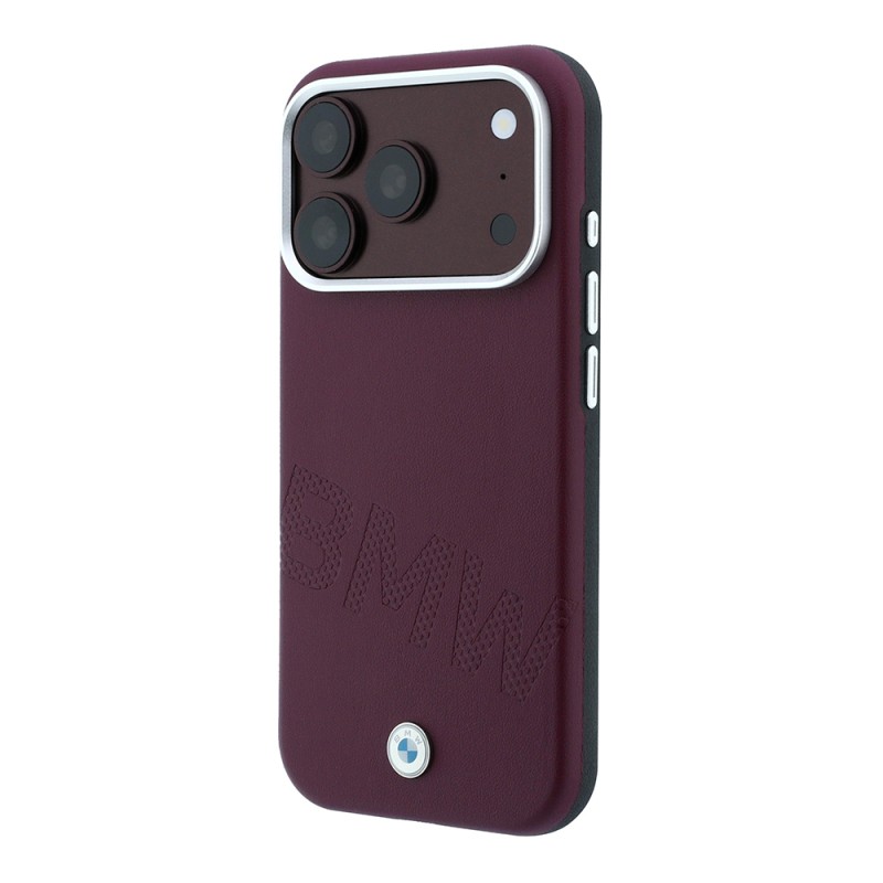 Apple iPhone 18 Pro Kılıf BMW Orjinal Lisanslı M-safe Şarj Özellikli Kabartma Tasarımlı PU Metal Logolu Kapak - 26