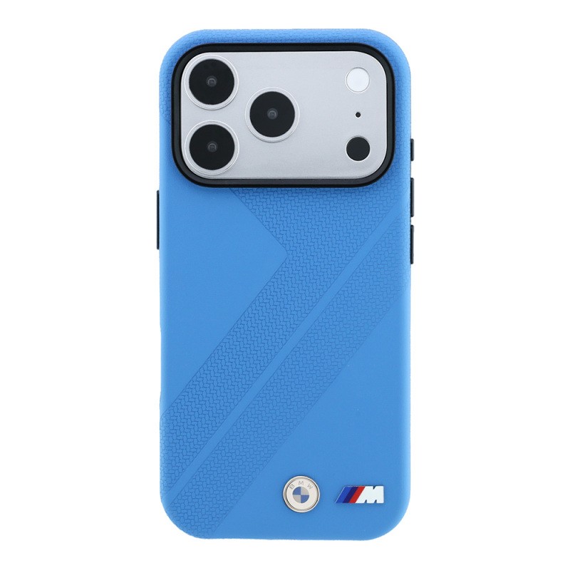 Apple iPhone 18 Pro Kılıf BMW Orjinal Lisanslı M-safe Şarj Özellikli M Logolu Lastik İzi Desenli Kapak - 3