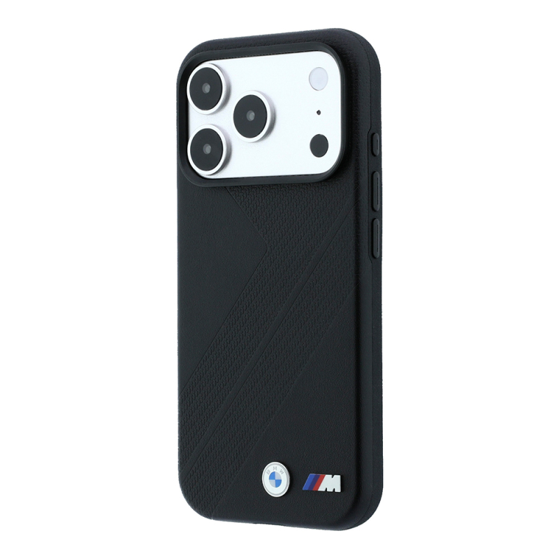 Apple iPhone 18 Pro Kılıf BMW Orjinal Lisanslı M-safe Şarj Özellikli M Logolu Lastik İzi Desenli Kapak - 10