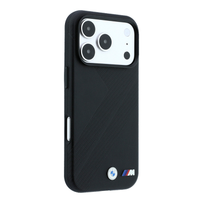 Apple iPhone 18 Pro Kılıf BMW Orjinal Lisanslı M-safe Şarj Özellikli M Logolu Lastik İzi Desenli Kapak - 12