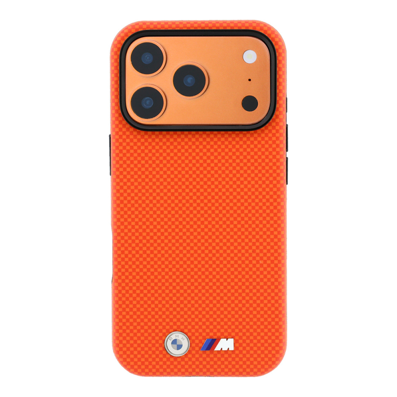 Apple iPhone 18 Pro Kılıf BMW Orjinal Lisanslı M-safe Şarj Özellikli M Logolu Lastik İzi Desenli Kapak - 35