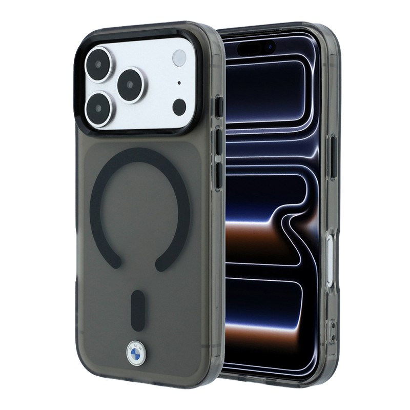 Apple iPhone 18 Pro Kılıf BMW Orjinal Lisanslı M-safe Şarj Özellikli Metal Logolu Buzlu IML Baskılı Kapak - 1