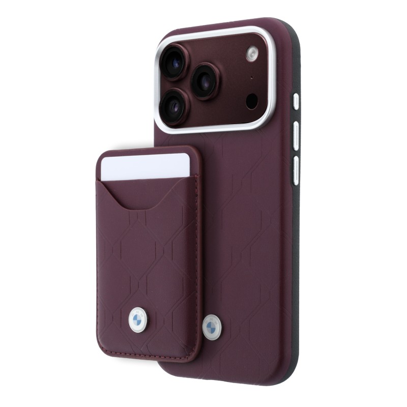 Apple iPhone 18 Pro Kılıf BMW Orjinal Lisanslı M-safe Şarj Özellikli Metal Logolu Kabartmalı Kapitone Deri Kartlıklı Kapak - 2