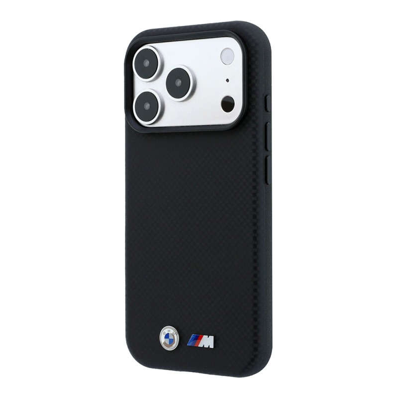 Apple iPhone 18 Pro Kılıf BMW Orjinal Lisanslı M-safe Şarj Özellikli Metal Logolu Karbon Fiber Kevlar Kapak - 5