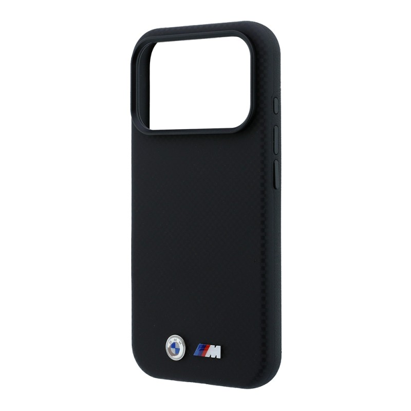 Apple iPhone 18 Pro Kılıf BMW Orjinal Lisanslı M-safe Şarj Özellikli Metal Logolu Karbon Fiber Kevlar Kapak - 21