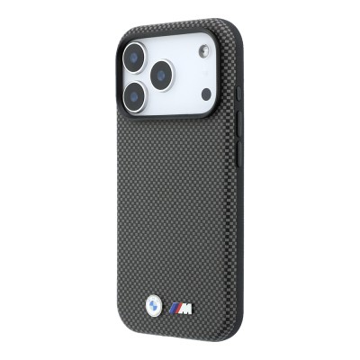 Apple iPhone 18 Pro Kılıf BMW Orjinal Lisanslı M-safe Şarj Özellikli Metal Logolu Karbon Fiber Kevlar Kapak - 8