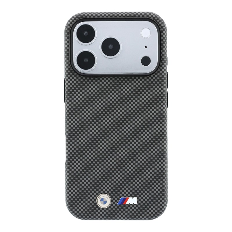 Apple iPhone 18 Pro Kılıf BMW Orjinal Lisanslı M-safe Şarj Özellikli Metal Logolu Karbon Fiber Kevlar Kapak - 12