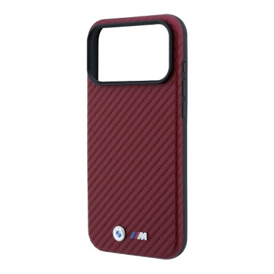 Apple iPhone 18 Pro Kılıf BMW Orjinal Lisanslı M-safe Şarj Özellikli PU Karbon Tasarımlı Metal Logolu Kapak - 8
