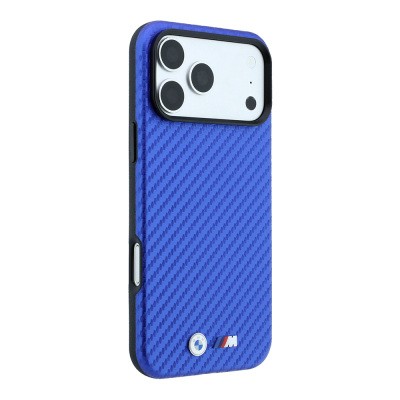 Apple iPhone 18 Pro Kılıf BMW Orjinal Lisanslı M-safe Şarj Özellikli PU Karbon Tasarımlı Metal Logolu Kapak - 12