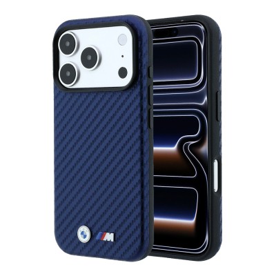 Apple iPhone 18 Pro Kılıf BMW Orjinal Lisanslı M-safe Şarj Özellikli PU Karbon Tasarımlı Metal Logolu Kapak - 3