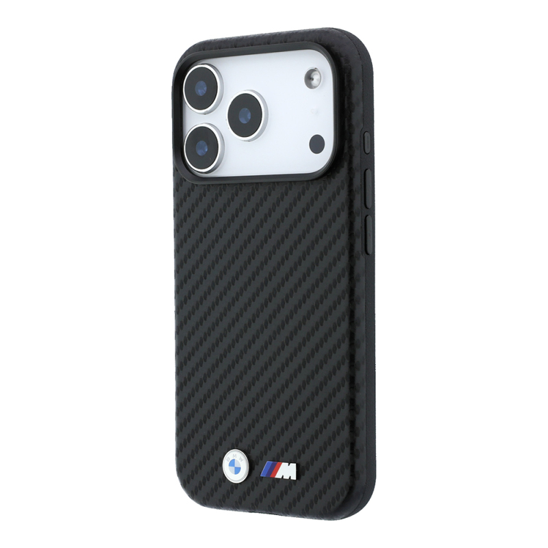 Apple iPhone 18 Pro Kılıf BMW Orjinal Lisanslı M-safe Şarj Özellikli PU Karbon Tasarımlı Metal Logolu Kapak - 26