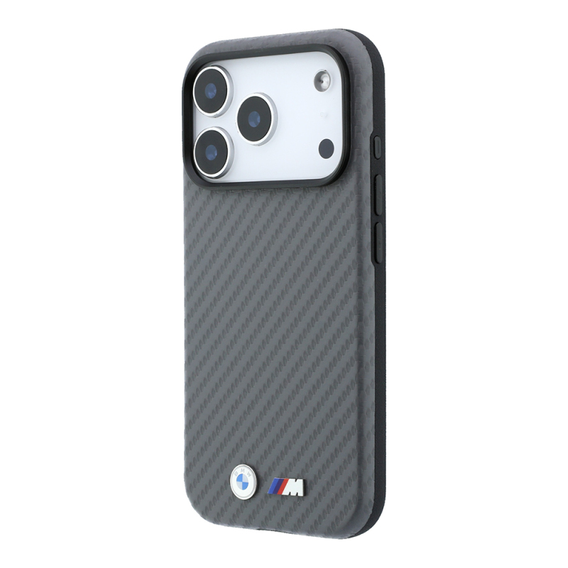 Apple iPhone 18 Pro Kılıf BMW Orjinal Lisanslı M-safe Şarj Özellikli PU Karbon Tasarımlı Metal Logolu Kapak - 34