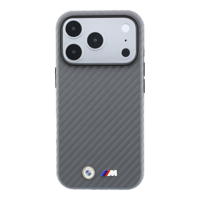 Apple iPhone 18 Pro Kılıf BMW Orjinal Lisanslı M-safe Şarj Özellikli PU Karbon Tasarımlı Metal Logolu Kapak - 35