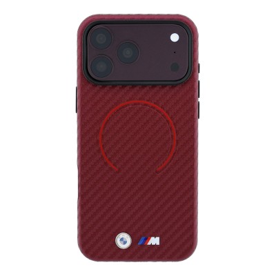 Apple iPhone 18 Pro Kılıf BMW Orjinal Lisanslı M-safe Şarj Özellikli PU Metal Logolu Kırmızı Halka Tasarımlı Kapak - 4