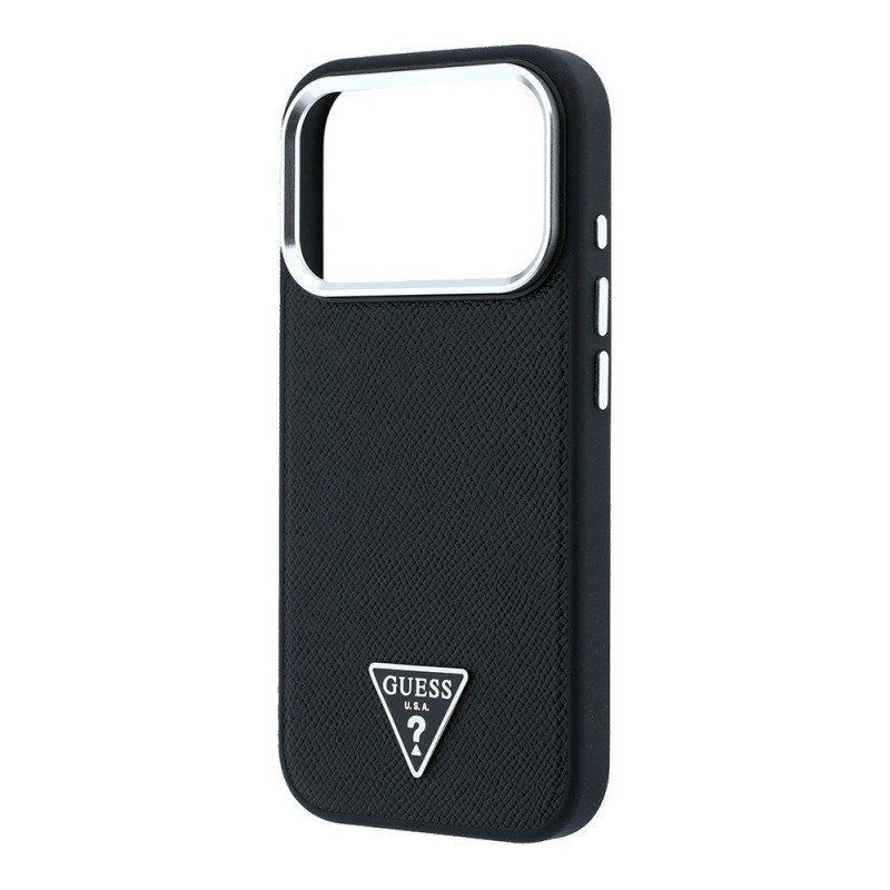Apple iPhone 18 Pro Kılıf Guess Orjinal Lisanslı M-safe Şarj Özellikli Grained Triangle Kapak - 8