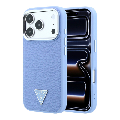 Apple iPhone 18 Pro Kılıf Guess Orjinal Lisanslı M-safe Şarj Özellikli Grained Triangle Kapak - 3