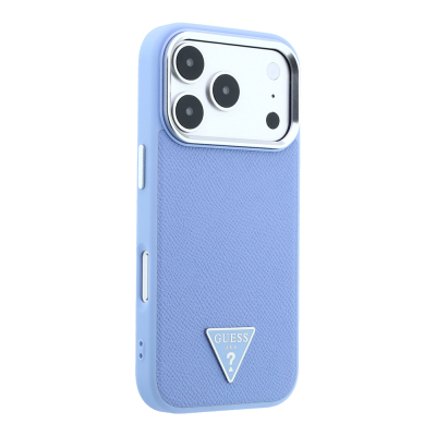 Apple iPhone 18 Pro Kılıf Guess Orjinal Lisanslı M-safe Şarj Özellikli Grained Triangle Kapak - 20