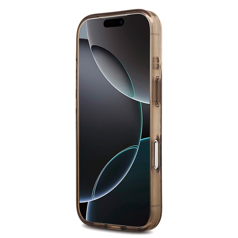 Apple iPhone 18 Pro Kılıf Guess Orjinal Lisanslı M-safe Şarj Özellikli IML Peony ve 4G Desenli Klasik Logolu Kapak - 13