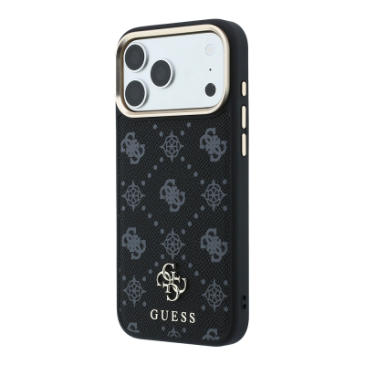 Apple iPhone 18 Pro Kılıf Guess Orjinal Lisanslı M-safe Şarj Özellikli Klasik Yazı ve 4G Logolu PU Deri Peony Kapak - 19