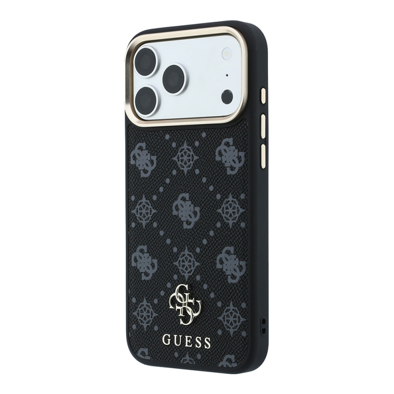 Apple iPhone 18 Pro Kılıf Guess Orjinal Lisanslı M-safe Şarj Özellikli Klasik Yazı ve 4G Logolu PU Deri Peony Kapak - 19