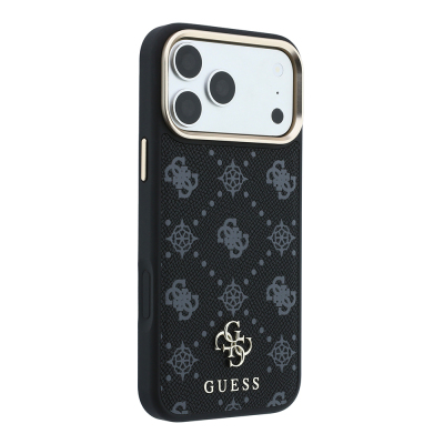 Apple iPhone 18 Pro Kılıf Guess Orjinal Lisanslı M-safe Şarj Özellikli Klasik Yazı ve 4G Logolu PU Deri Peony Kapak - 21
