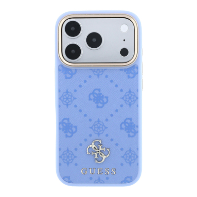 Apple iPhone 18 Pro Kılıf Guess Orjinal Lisanslı M-safe Şarj Özellikli Klasik Yazı ve 4G Logolu PU Deri Peony Kapak - 27