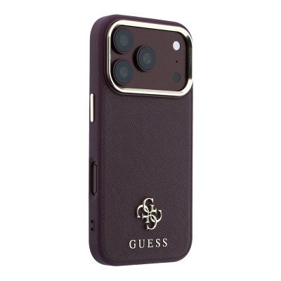 Apple iPhone 18 Pro Kılıf Guess Orjinal Lisanslı M-safe Şarj Özellikli Klasik Yazı ve 4G Logolu PU Deri Saffiano Kapak - 7