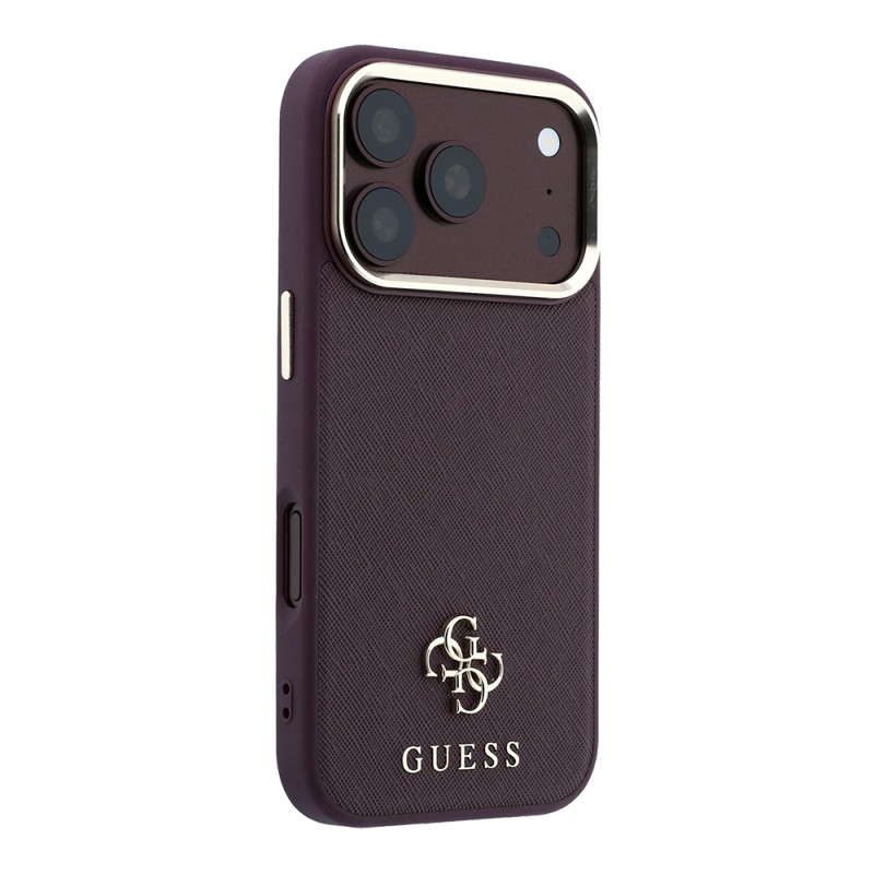 Apple iPhone 18 Pro Kılıf Guess Orjinal Lisanslı M-safe Şarj Özellikli Klasik Yazı ve 4G Logolu PU Deri Saffiano Kapak - 7