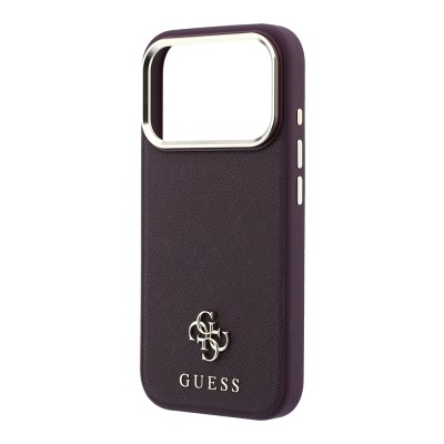 Apple iPhone 18 Pro Kılıf Guess Orjinal Lisanslı M-safe Şarj Özellikli Klasik Yazı ve 4G Logolu PU Deri Saffiano Kapak - 9