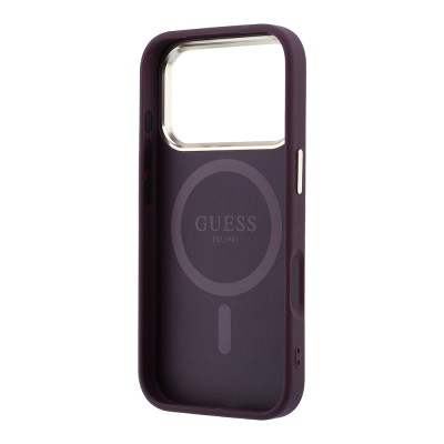 Apple iPhone 18 Pro Kılıf Guess Orjinal Lisanslı M-safe Şarj Özellikli Klasik Yazı ve 4G Logolu PU Deri Saffiano Kapak - 10