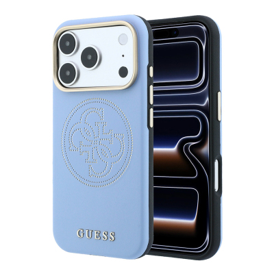 Apple iPhone 18 Pro Kılıf Guess Orjinal Lisanslı M-safe Şarj Özellikli PU Delikli 4G ve Yazı Logolu Kapak - Guess